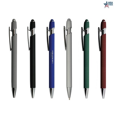 Metal Pen and Stylus with Soft Rubber