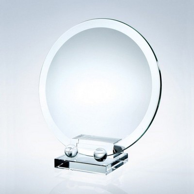 Large Beveled Round Plate w/Crystal Base