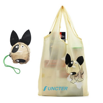 Cute Dog Reusable Folding Polyester Grocery Tote
