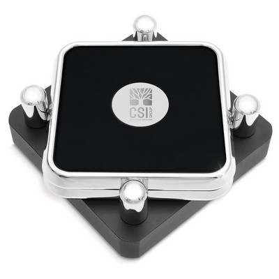 Set of Two Square Coasters Silver