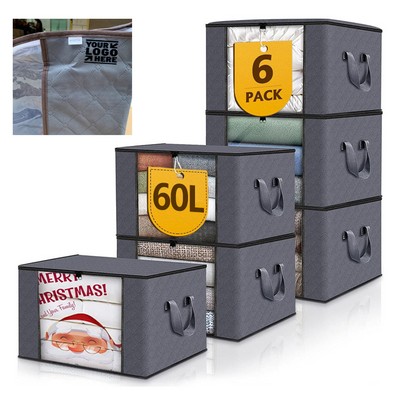 60L 6-Pack Foldable Storage Box