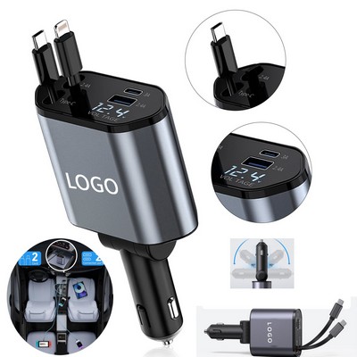 4 in 1 Retractable Fast Car Phone Charger