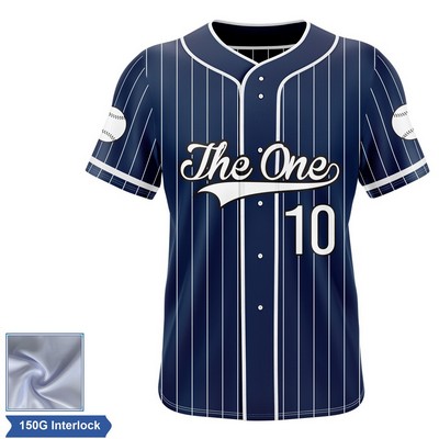 Rush - Men's & Kids' Sublimation Full Button Baseball Jersey - 150G Interlock
