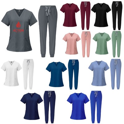 Women's Professional Medical Scrubs&Drawstring Pants