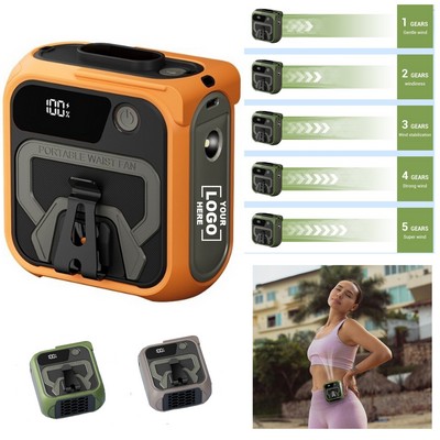 Portable Waist Clip Fan 10000mAh Wearable Belt Personal Fan(Free Shipping)