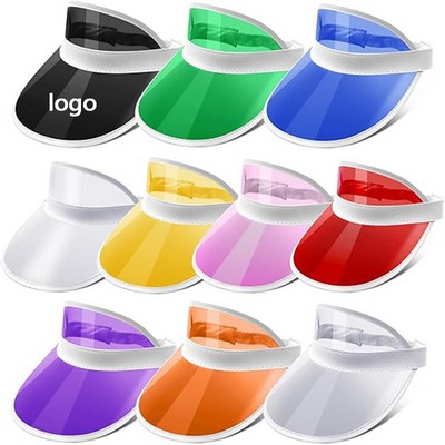 Unisex Transparent Plastic Sun Visor Cap LOW MOQ