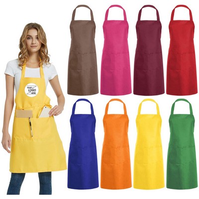 Commercial Apron with 2 Pockets for Kitchen Cooking Restaurant BBQ Painting Crafting(Free Shipping)