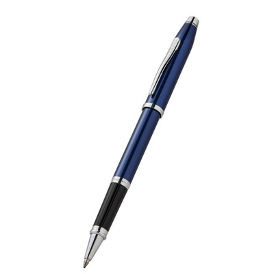 Cross Century® II Polished Translucent Cobalt Blue Engraved Diamond Pattern with Polished Chrome Pen