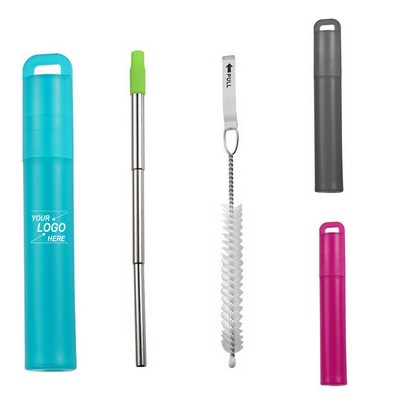 3 Pack Collapsible Stainless Steel Straws Set.