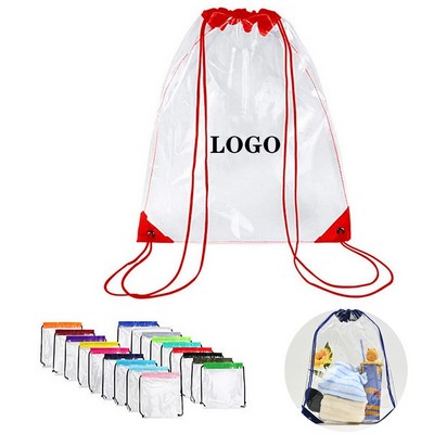 Clear Vinyl Drawstring Backpack