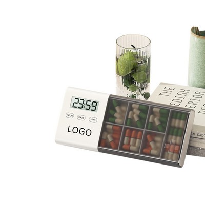 Weekly Portable Pill Organizer with Light and Vibration Alarm Pill Box with Rechargeable Battery