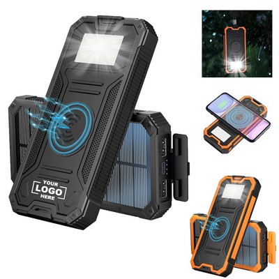 20000 mAh Wireless Solar Powered Charging Power Bank