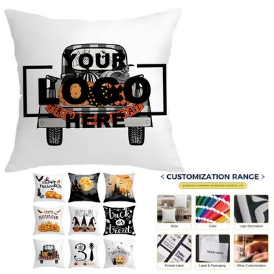 Spooky Halloween-Themed Decorative Pillow Cover