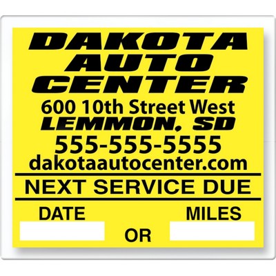 Tac Roll Service Reminder Sticker (2"x2 1/4")