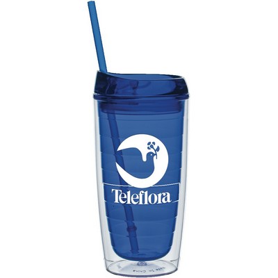 15 Oz. Cool Cup Collection Cup w/Color Matching Lid & Straw