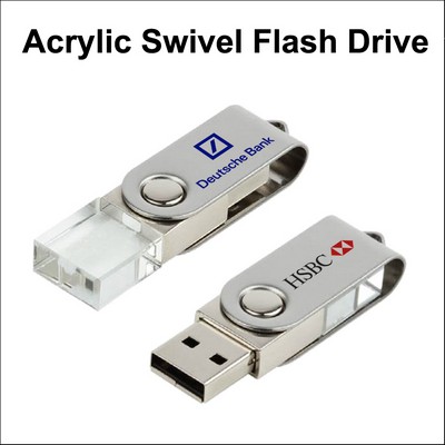 Acrylic Swivel Flash Drive - 128 MB No Extra Tariff