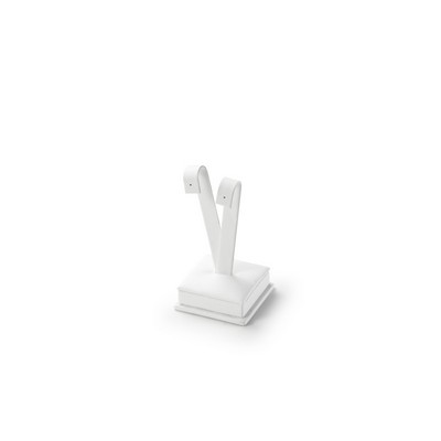 White Leatherette Medium Earring Stand