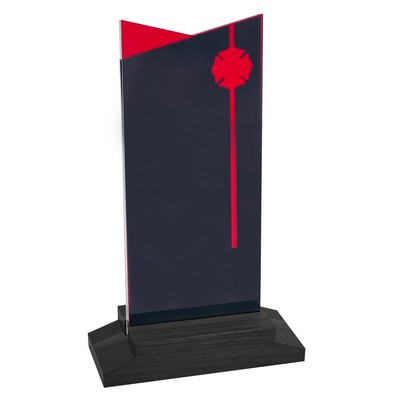 Firefighter Award Black Wood Base