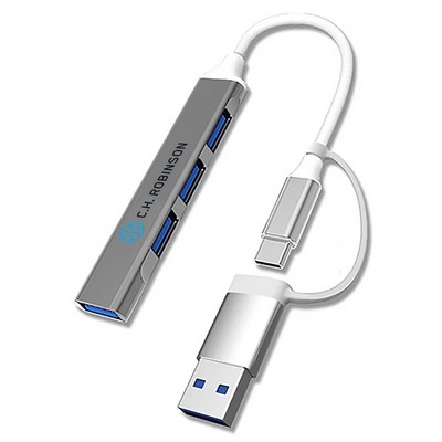 UH42 Aluminum USB Type-C/Type A 3-in-1 Hub