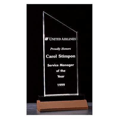 4.25" x 7.25" Zenith Series Clear Acrylic with Walnut Base