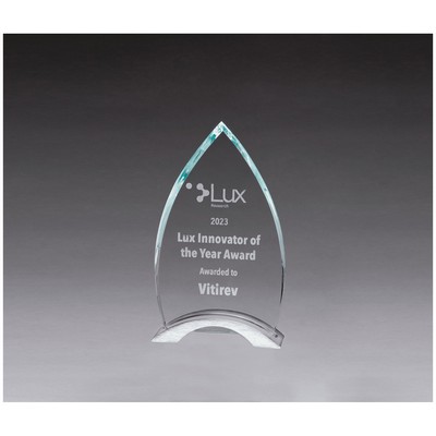 Flame Clear Glass w/Brushed Silver Aluminum Base