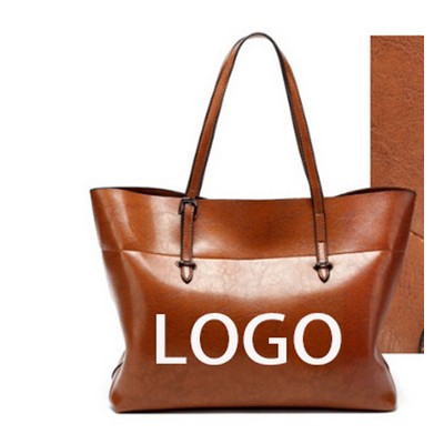 Vintage Leather Tote Shoulder Bag