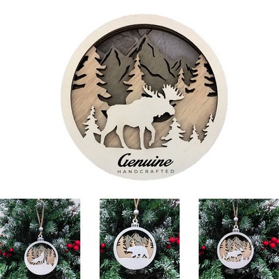 Multi-Layered Wood Decorative Ornament