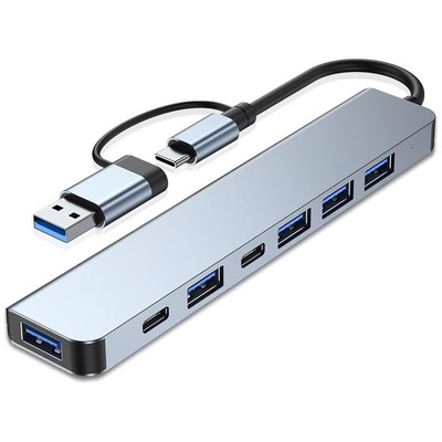 Aluminum 7 in 1 USB C Hub with USB 3.0.