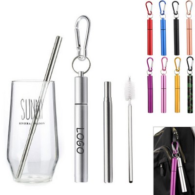 Collapsible Stainless Steel Straw Kit