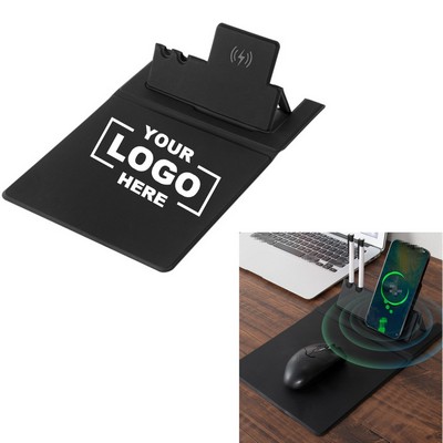 Wireless Charging Mouse Pad Fast Charging with Foldable Holder Mouse Pad
