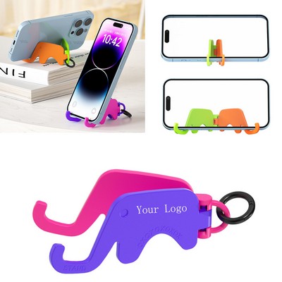 Plastic Elephant-Shaped Phone Holder with Keychain