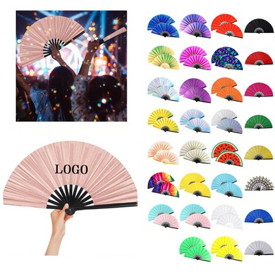 Large Folding Hand Silk Fan
