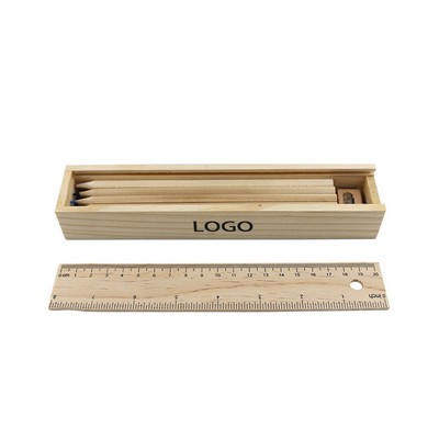 12 Colored Pencil Set With Ruler