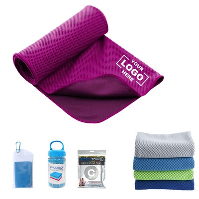 Outdoor Ice Cooler Towel Double Layer Sports Sweat Absorbent Square Towel