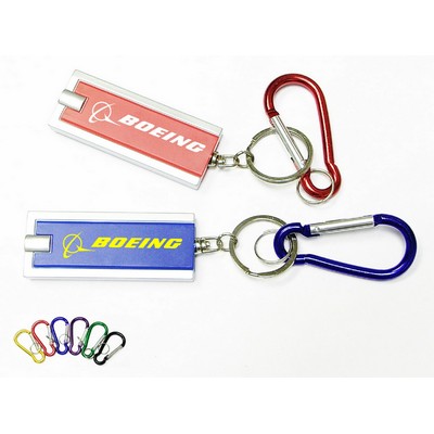 Rectangular Flashlight Key Chain w/2" Carabiner