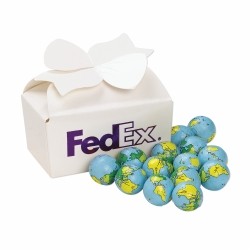 Large Bow Gift Boxes - Chocolate Earth Balls (14 Pieces)