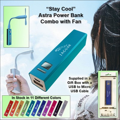 Aquamarine 3000 mAh Astra Power Bank Combo w/Fan No Extra Tariff