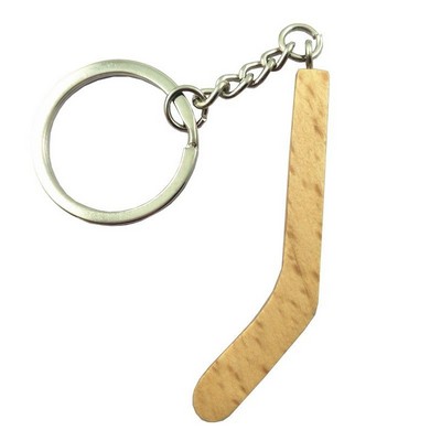 Hockey Stick Wood Keychain