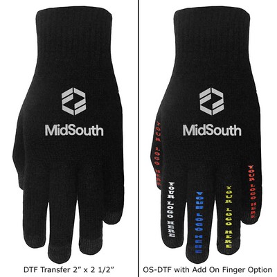 5 Finger Activation Text Gloves with Oversized DTF