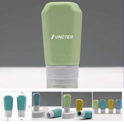 3 OZ Travel Bottles TSA Approved with Label Silicone BPA Free Refillable Cosmetic Container