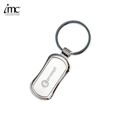 Rectangle Silver Split-Ring Keychain Polished Nickel