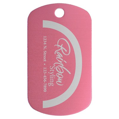 1" x 2" Pink Anodized Aluminum G.I. Tag