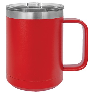 Polar Camel 15 oz. Red Vacuum Insulated Mug with Slider Lid