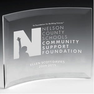 Screen Printed Freestanding Curved Award (6"x 8"x 1/4")