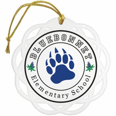 Flat Sun Catcher Ornament 3.25" - White