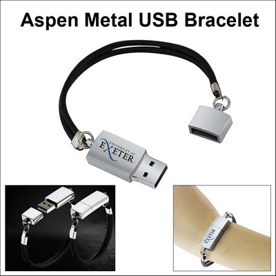 Aspen Metal USB Bracelet Flash Drive - 128 MB Memory No Extra Tariff