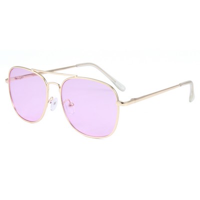 Sunglasses - Purple Lenses - Gold Frames