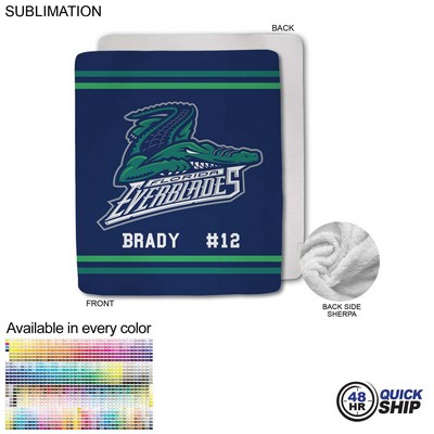 48 Hr Quick Ship - Team Blanket in Plush Sherpa Faux Wool Lined Micro Mink, 50x60, Couch size