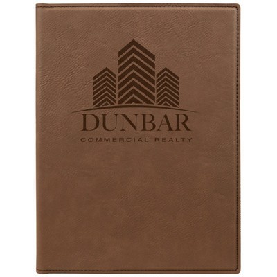 7" x 9" Dark Brown Leatherette Small Portfolio with Notepad