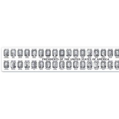 12" Black & White Presidential Vinyl Ruler